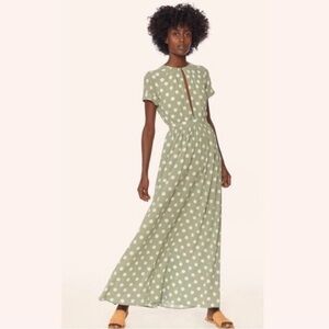 Mara Hoffman Green Polka Dot Maxi Dress